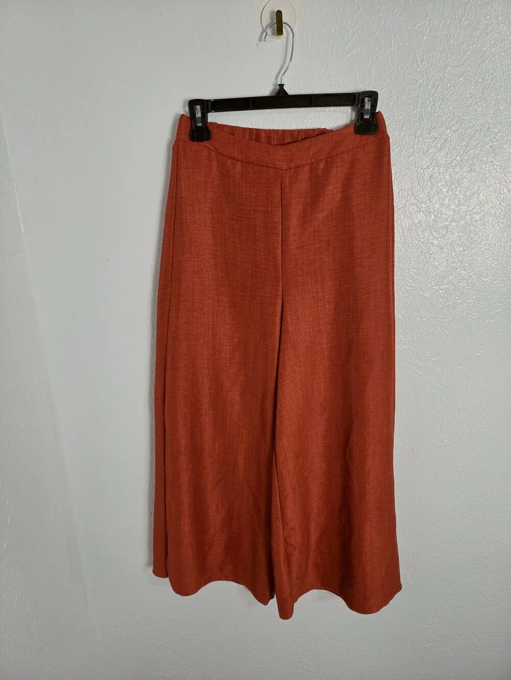 Shein Wide Leg Rust-Red Ankle Pants, Size Medium